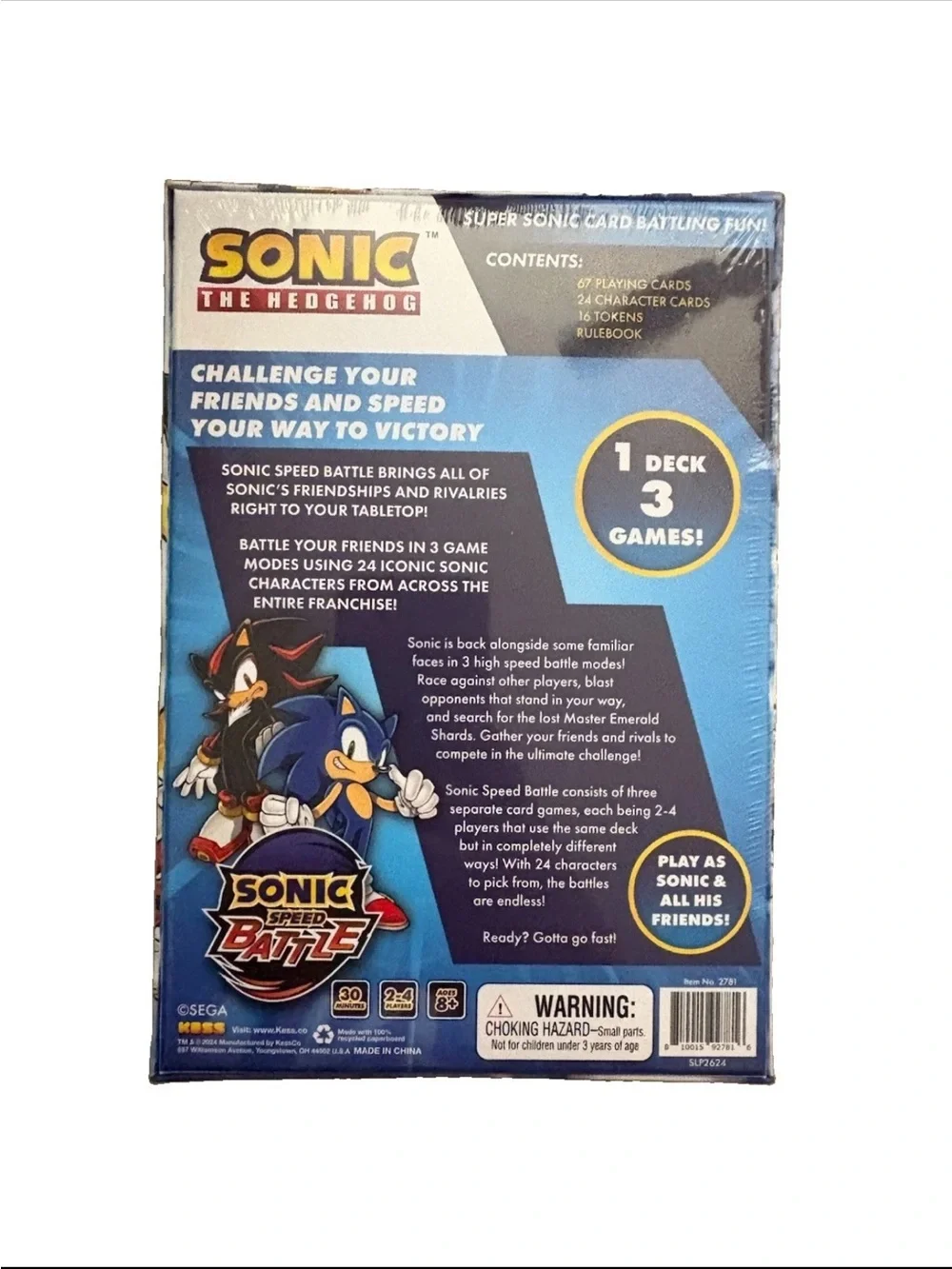 Sonic Speed Battle Card Game - Blue